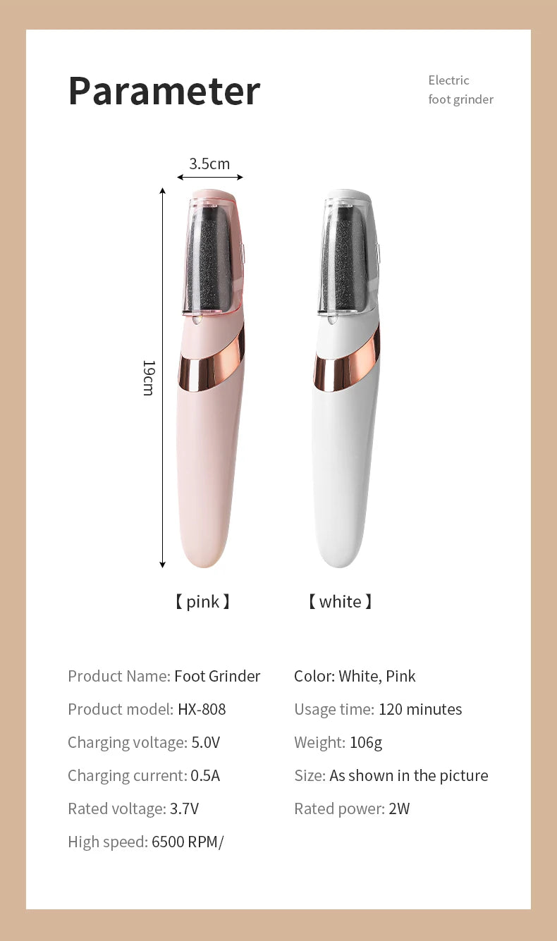 Electric Foot Grinder Automatic Foot Callus Rubbing Pedicure Dead Skin Callus Remover for Foot Rechargeable Foot Beauty Machine