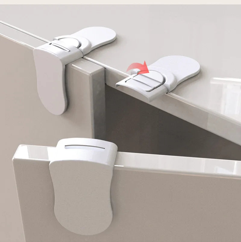 Baby Safety Drawer Lock Anti-Pinching Hand Cabinet Drawer Locks Plastic White Safety Buckle for Children Kids Protection - Daisan Mart