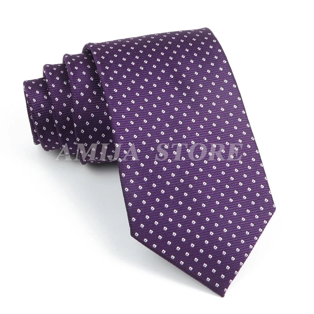 Cà vạt nam cao cấp chấm bi xám 6.5cm thời trang