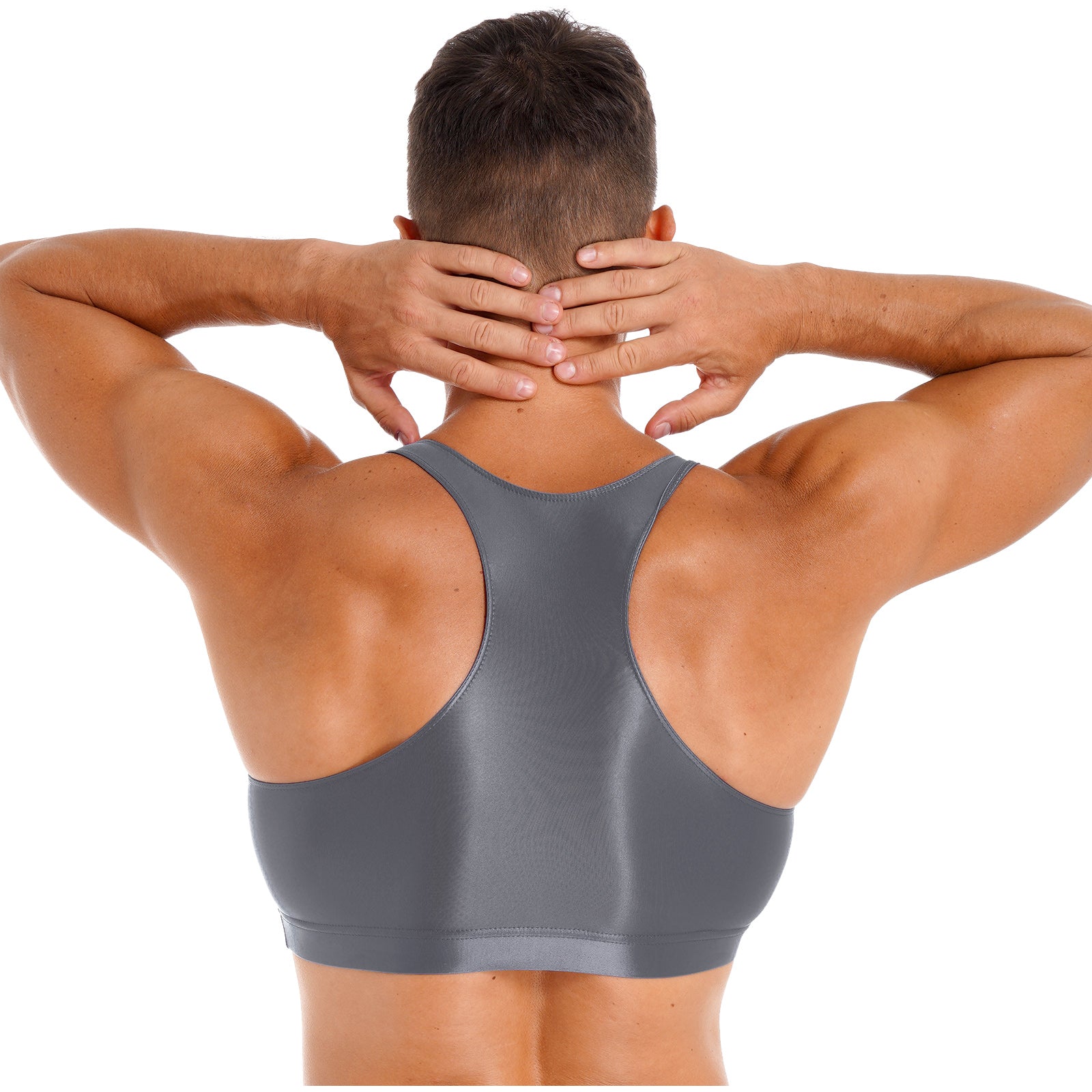 Áo Croptop Nam Thể Thao Bóng Đẹp U Neck Tập Gym Yoga