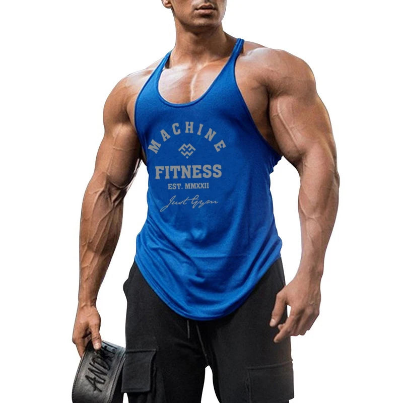 Áo Tank Tập Gym Nam Y Back Cotton Không Tay Bodybuilding