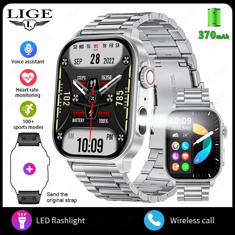 LIGE 2.01 Smart Watch Bluetooth Call Health