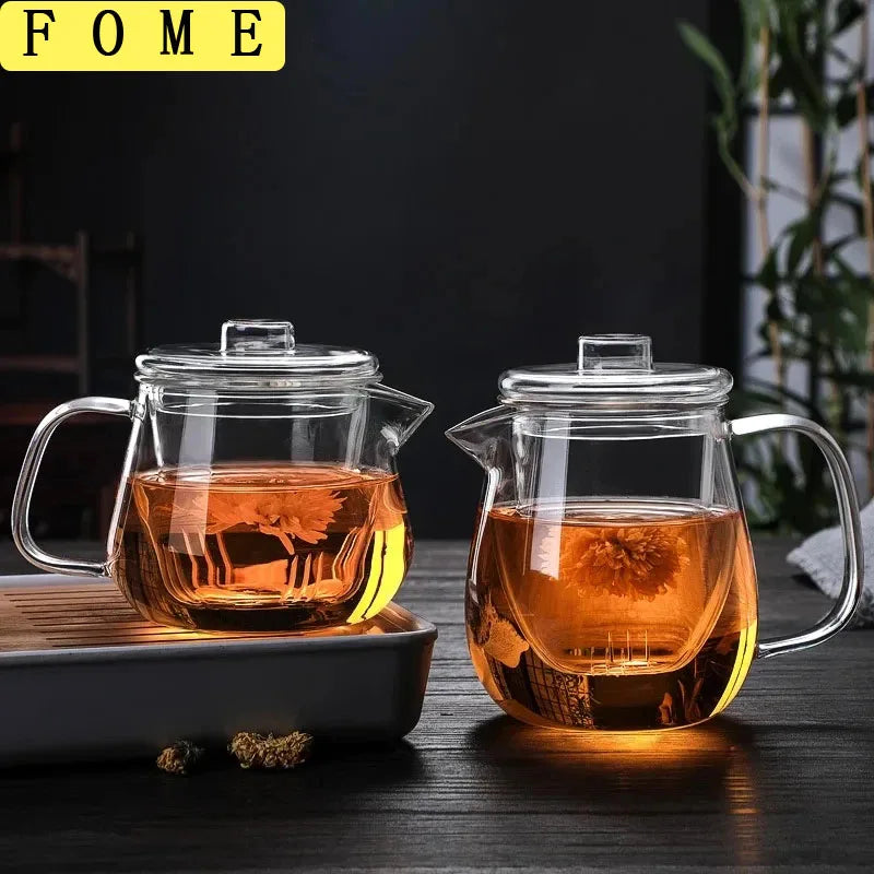 Glass Teapot Penguin Shape Chinese Tea Ceremony Transparent Teawear Set Cup Filter High Boron Silicon Pot 480/600ML