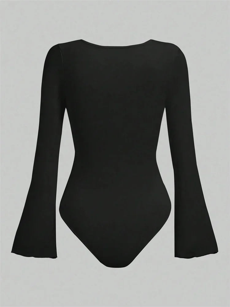 Long Sleeve Pleated Bodysuit Fall Winter 2025