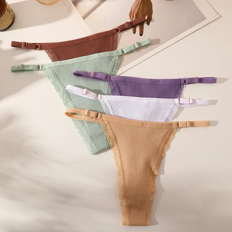 Combo of 5 Sexy Cotton Women's Underwear with Belt