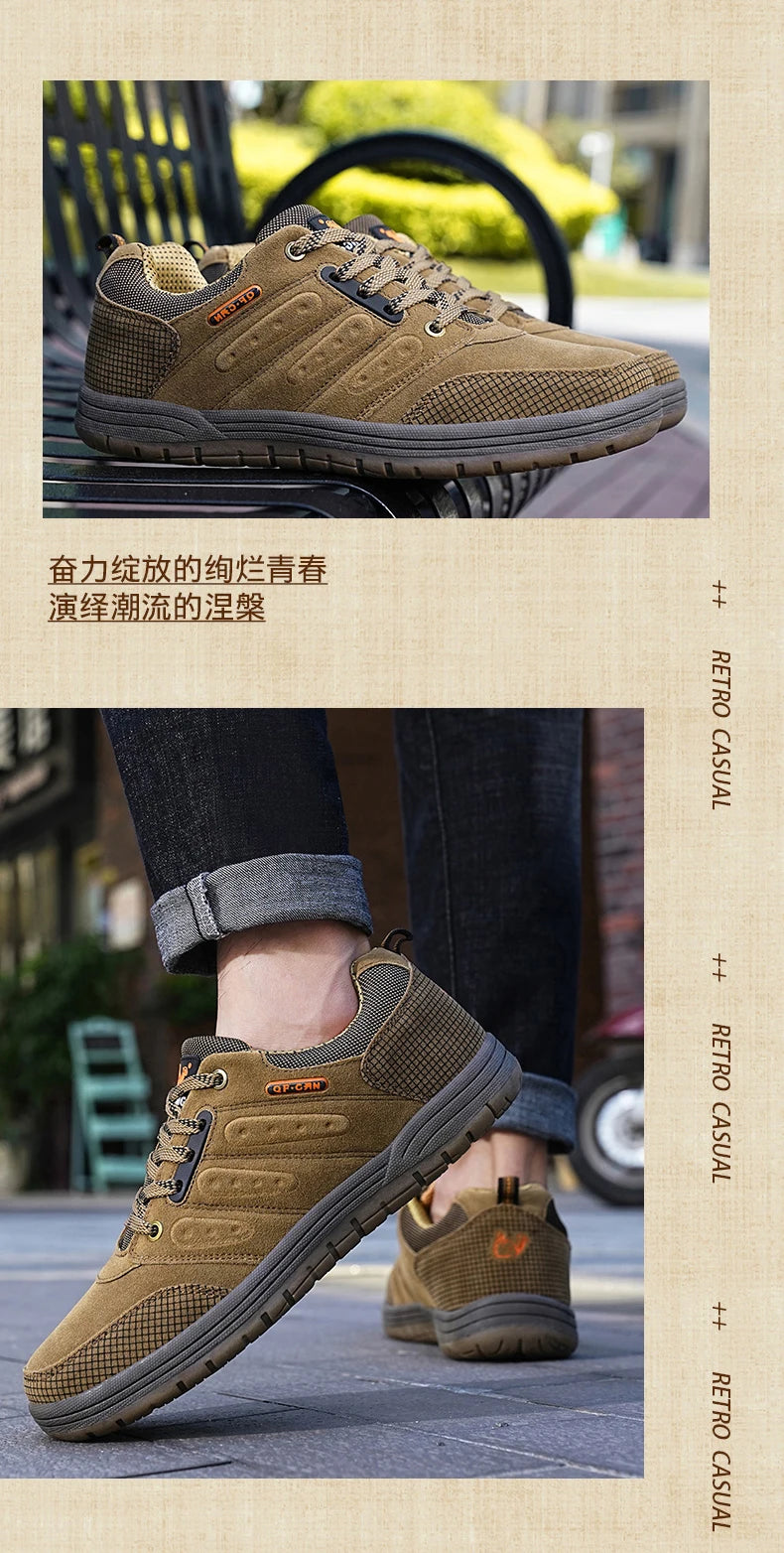 Giày Trượt Ván Nam Thu Retro Da Lộn Jeans Thời Trang