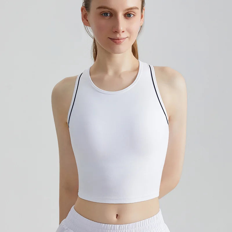 Women's Sports Shirt with Integrated Fixation, High-Quality Shockproof