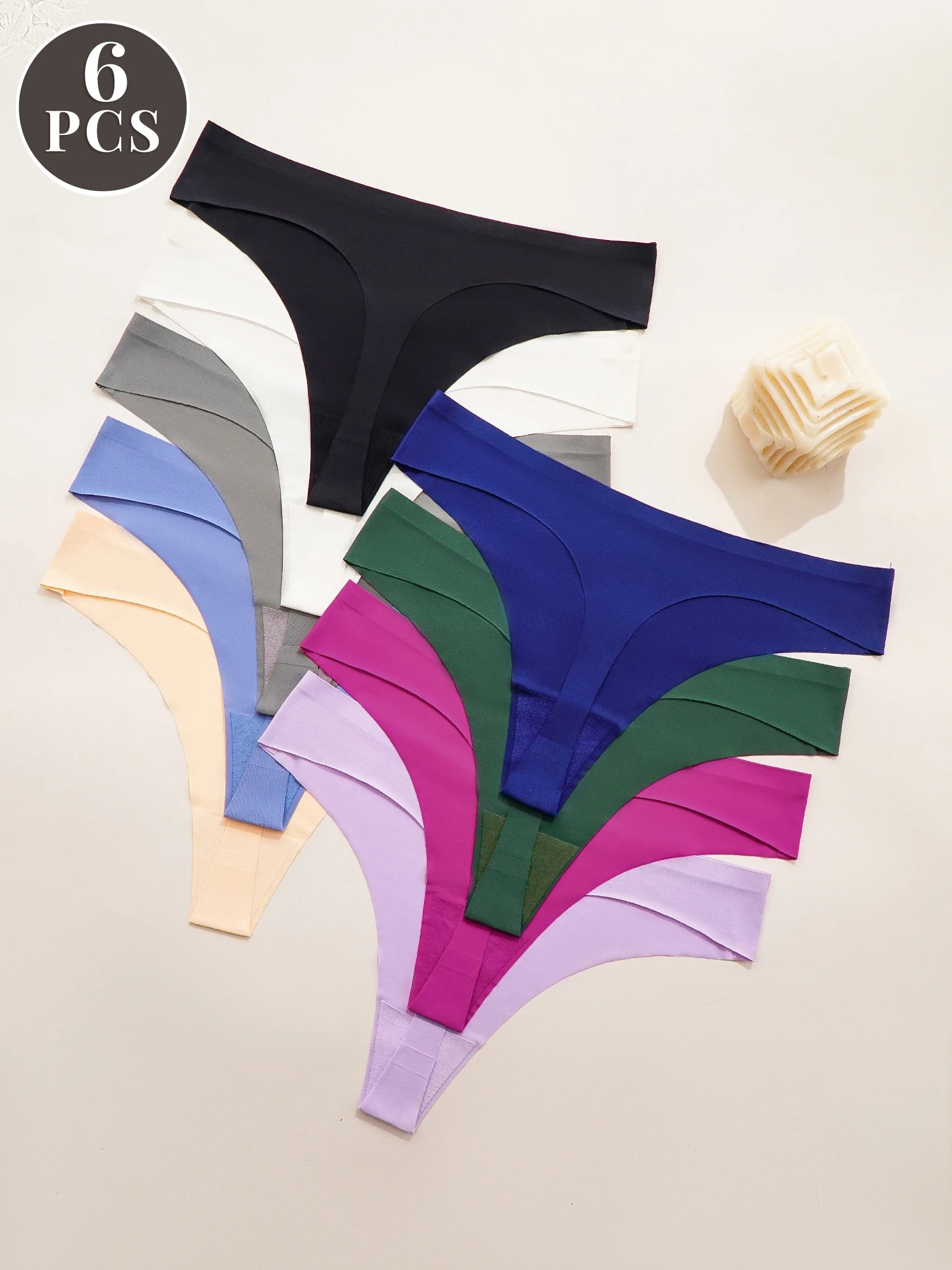 Bộ 6 Quần Lót Nữ Không Đường May Lưng Thấp Co Giãn