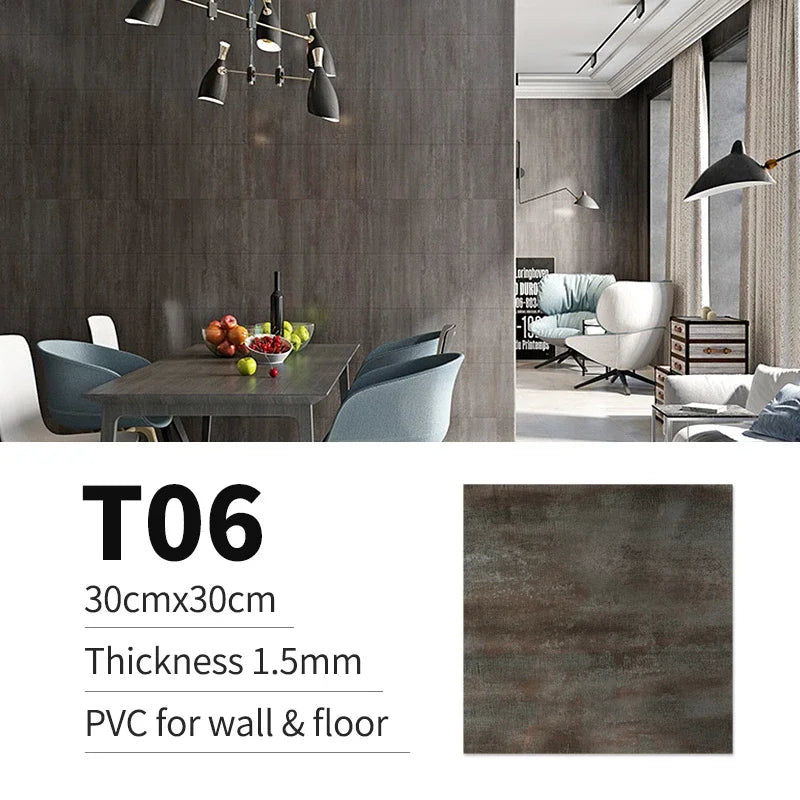 10/20/30pcs of PVC Imitation Marble Floor Stickers Self-adhesive Wall Stickers Waterproof Bathroom Decoration Decals 30*30cm