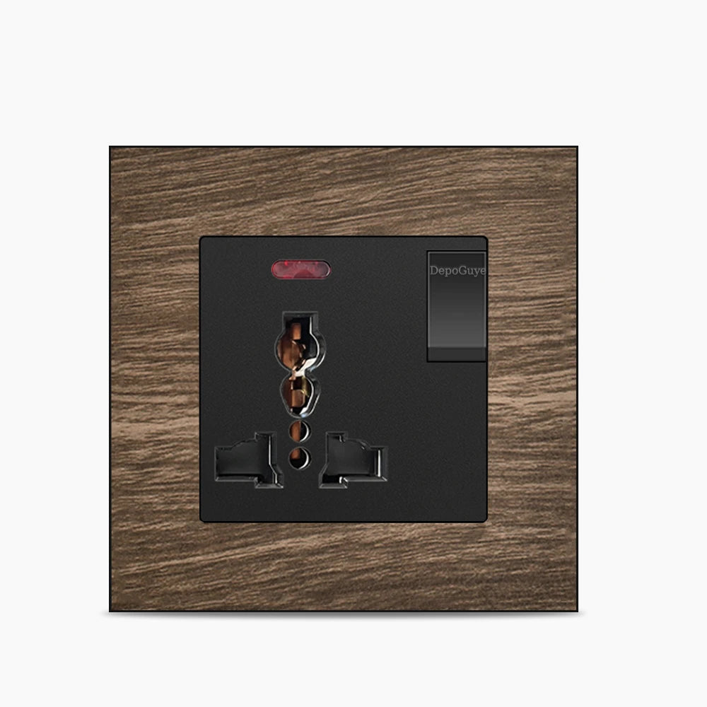 Universal 18W Type-C Plug Quick Charging Dual 3-pin Power Socket 220V,Wall electrical Socket with DC 5V 3.1A Type-c USB Charger