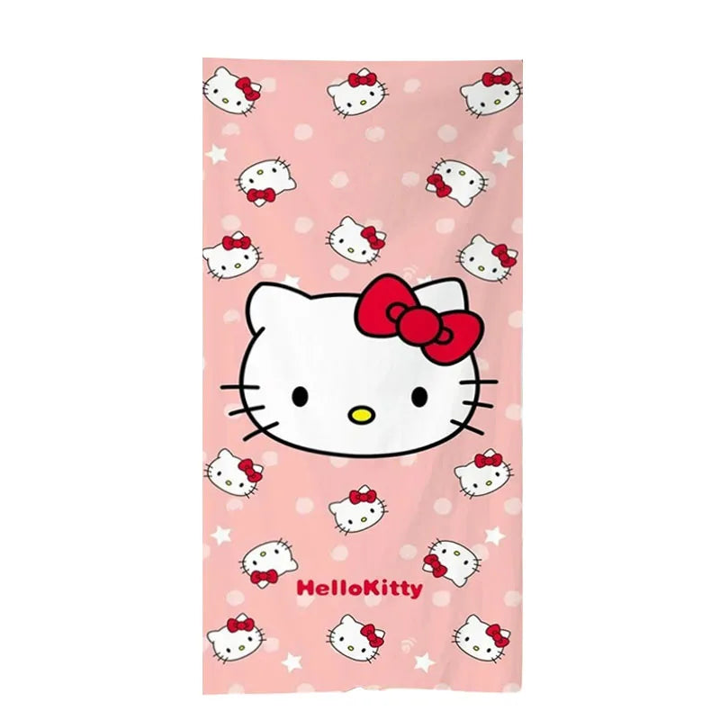 Cute Sanrio Themed Beach Towels: Pochacco, Hello Kitty, My Melody, Kuromi! Sand Proof Super Absorbent Quick Drying Towel