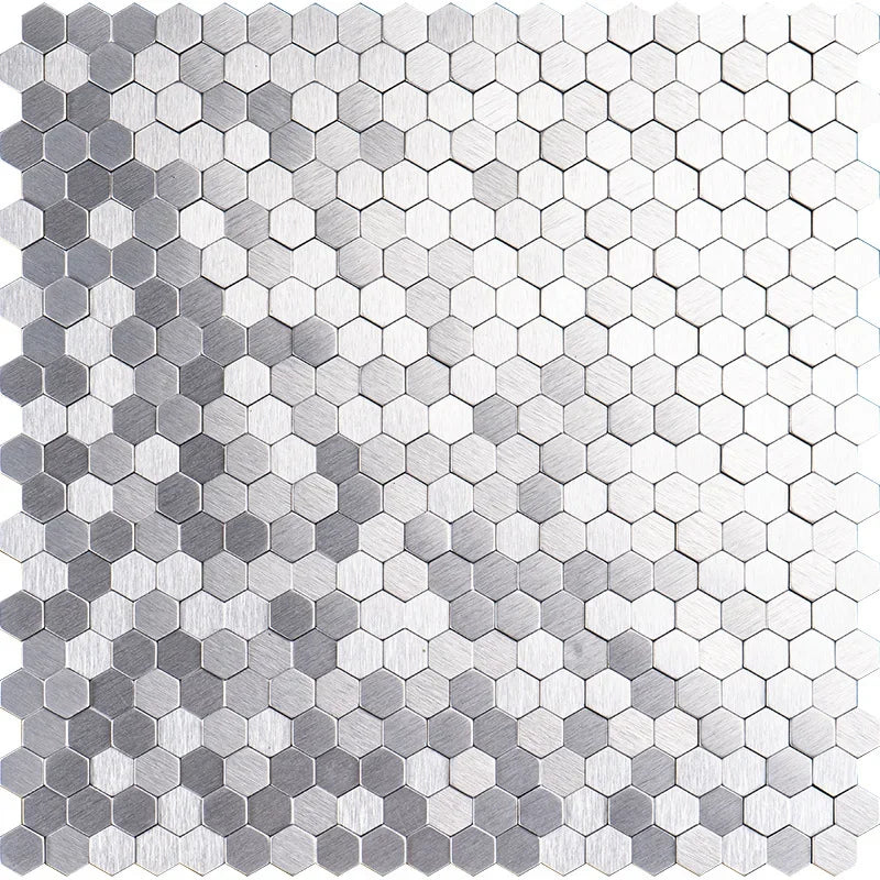 Mosaic Decorative Wall Stickers Aluminum-plastic Panel Self-Adhesive Moisture-proof Fireproof Bathroom Hexagon Tile Decoration