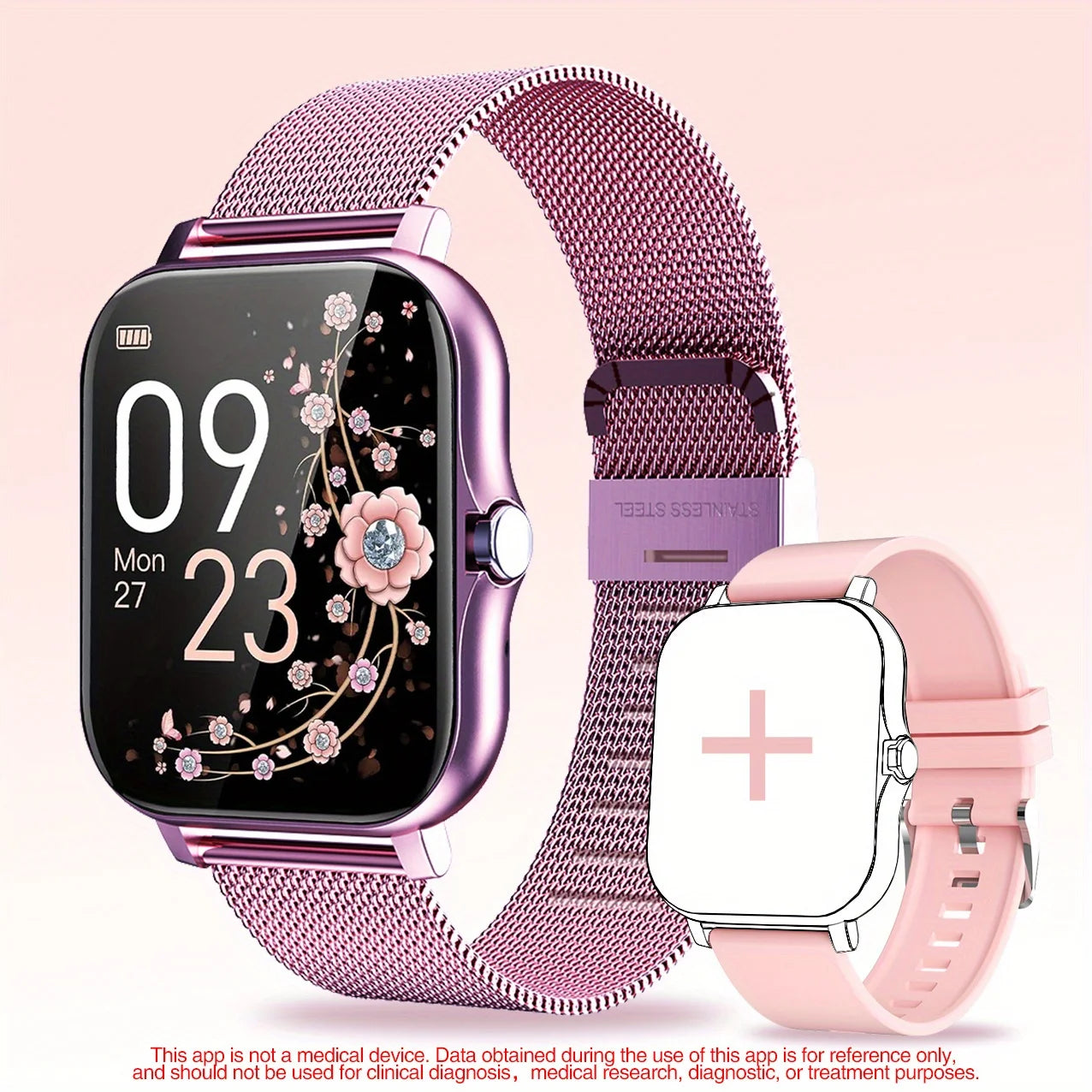 Exclusive 1PC Smart Watch Featuring Wireless Calling, Digital Display, Electronic Movement, Silicone and Stainless Steel Band