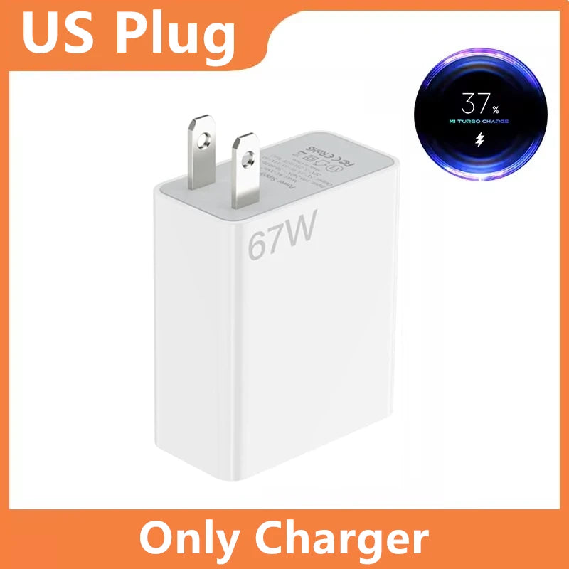 67W Type C Fast Charger for Xiaomi/Redmi/POCO