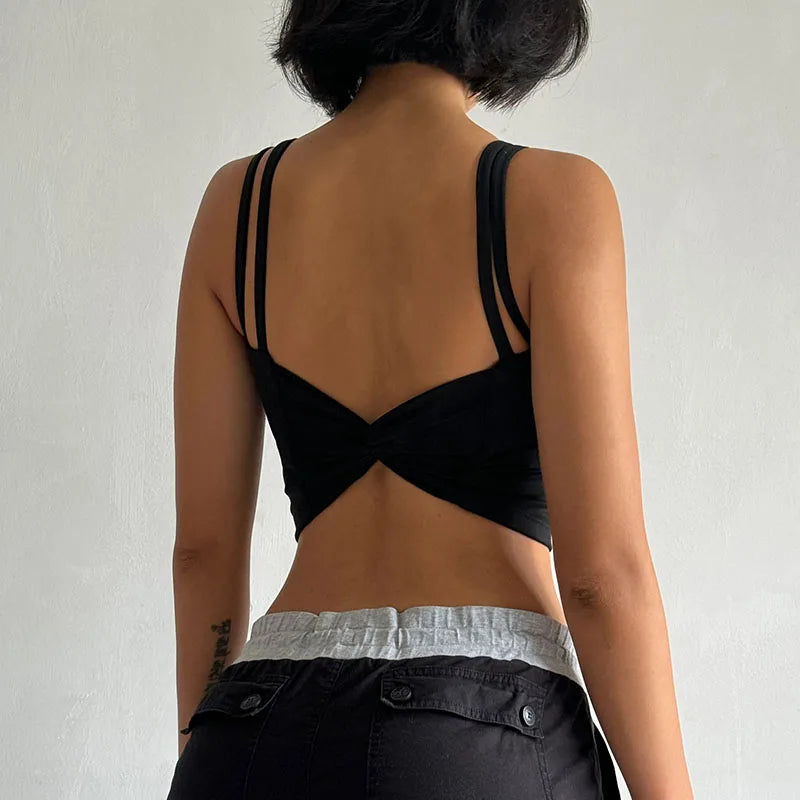 Áo Tập Nữ Đệm Cố Định, Sexy, Thắt Nút Sau, Yoga - Daisan Mart