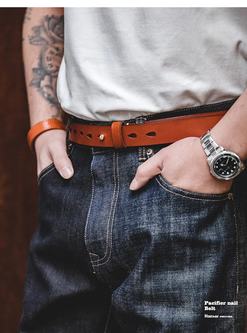 Thắt Lưng Da Bò Cao Cấp Maden Vintage Cho Nam Nữ