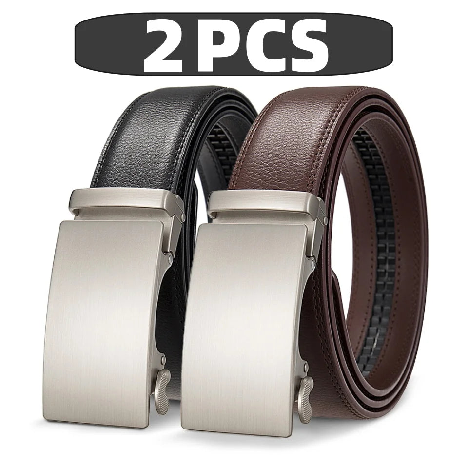 Men's Genuine Leather Belt - Automatic Adjustment Black/Brown