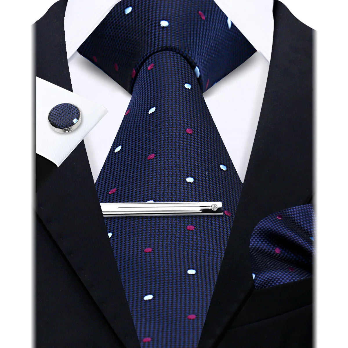 Bộ Cà Vạt Lụa Nam Cao Cấp Kèm Khăn & Măng Sét