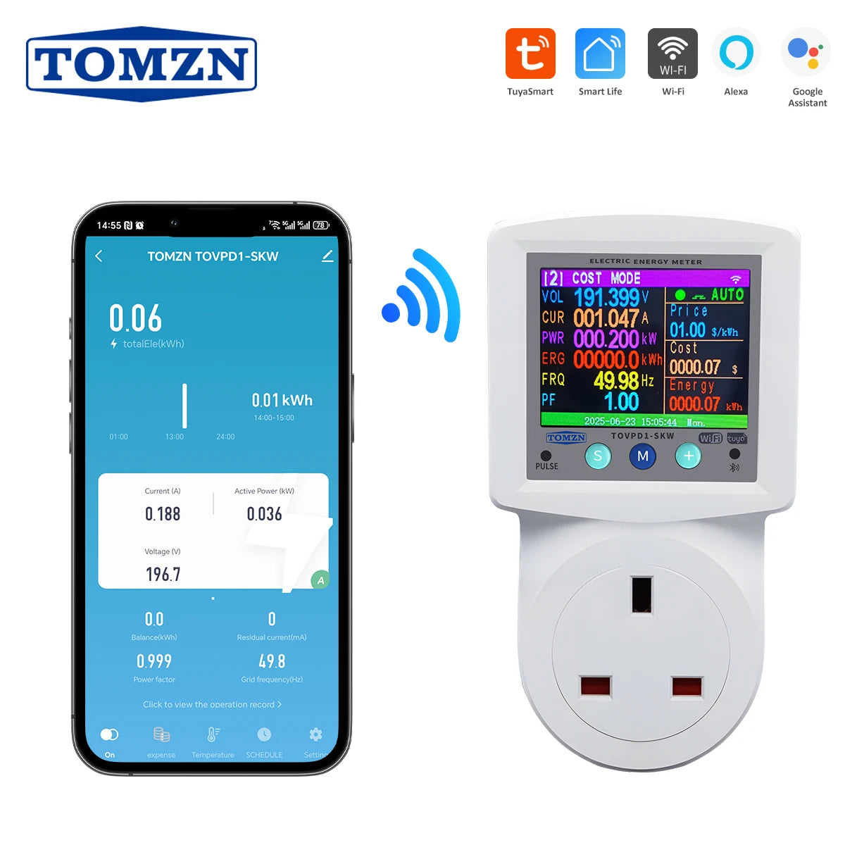 Ổ Cắm Thông Minh TOMZN SKW WiFi Đa Năng 16A Bluetooth - Daisan Mart