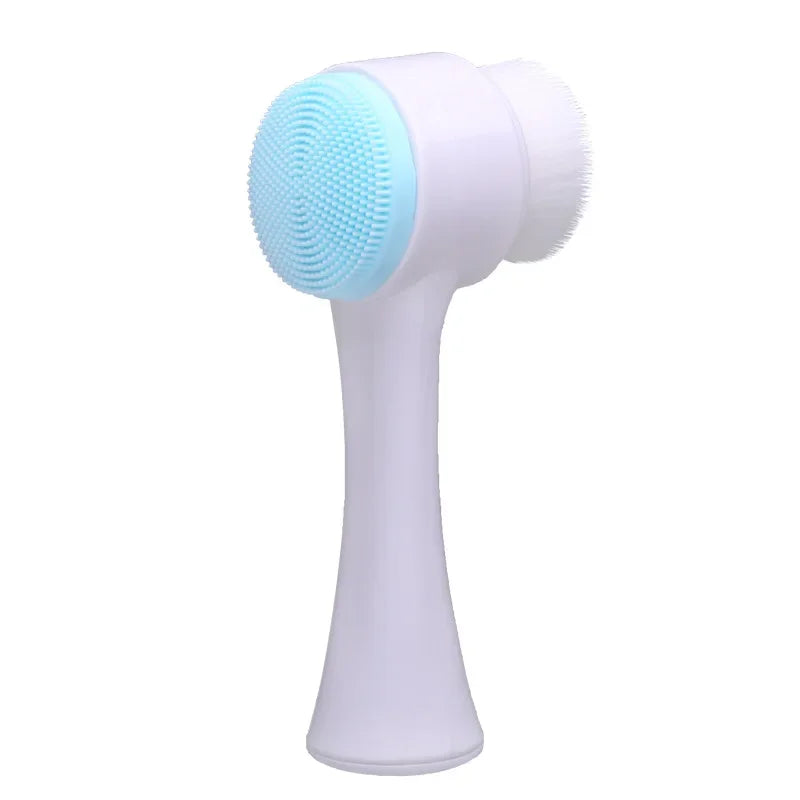 Double-sided soft exfoliating 3D silicone facial brush