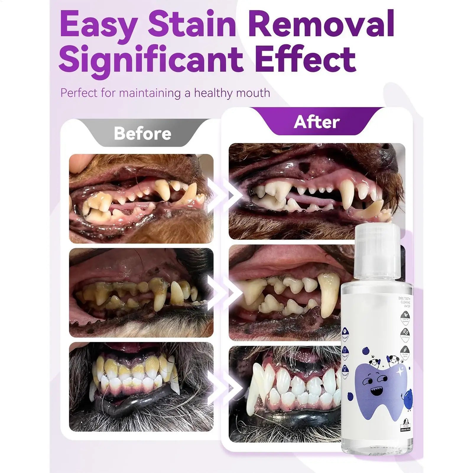 Natural Dog Mouthwash 200ml Effectively Eliminates Bad Odors