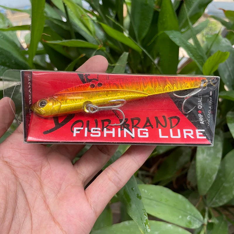 VIB Fishing Lures 35g 44g Sinking Vibration Blade Bait Spinner Spoon Jigging Lures Treble Hooks Bass Fishing Tackle