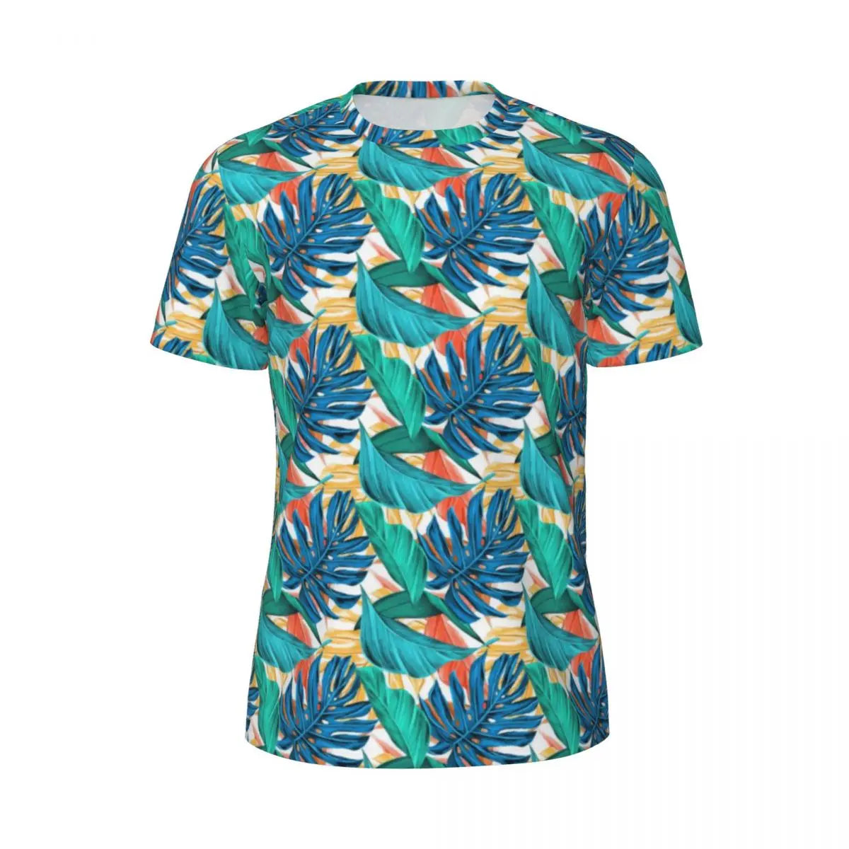 Áo Thun Nam Họa Tiết Lá Nhiệt Đới Màu Sắc Cá Tính