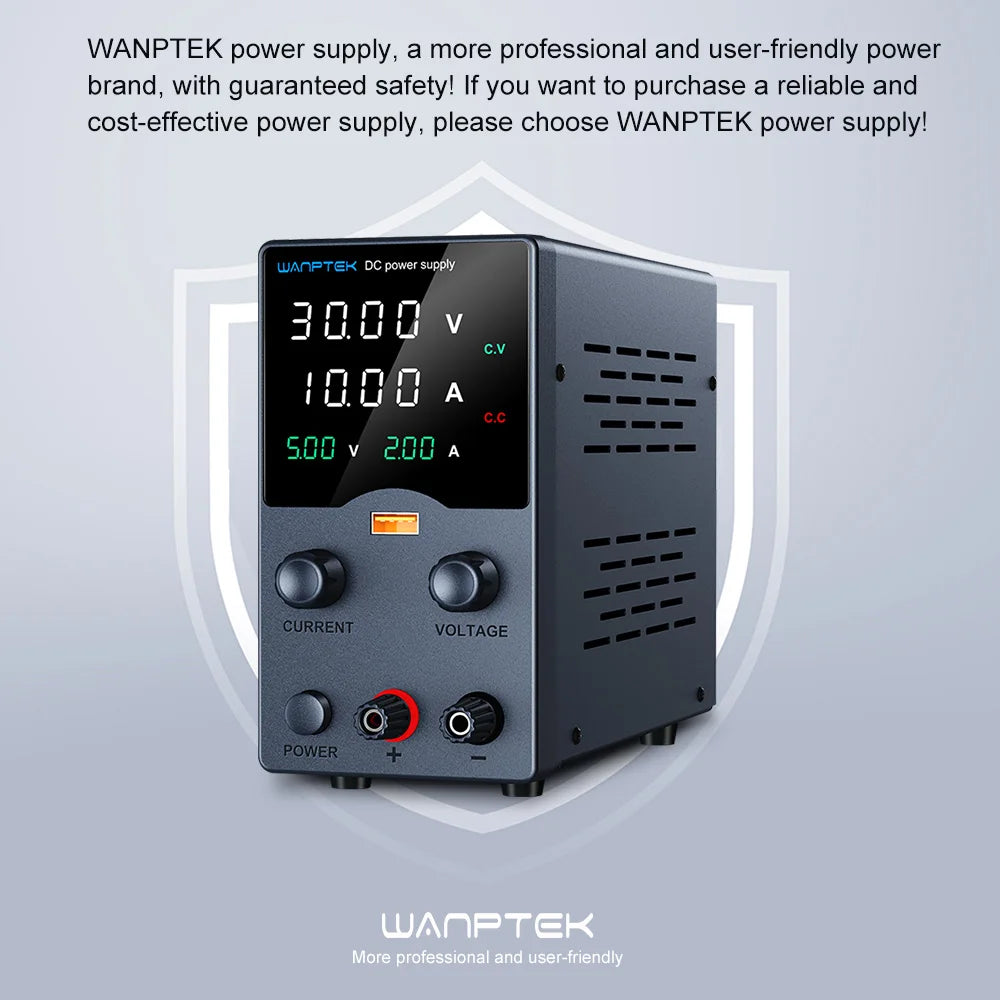 Wanptek DC Power Supply 30V 10A 5A Variable Bench Power Supply Adjustable Lab Power Supply 60V 5A 120V 3A Voltage Regulator