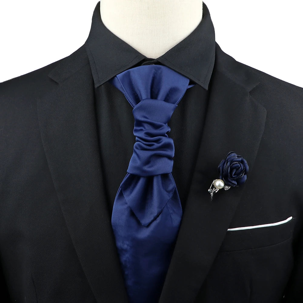 Premium luxury Paisley men's tie &amp; brooch