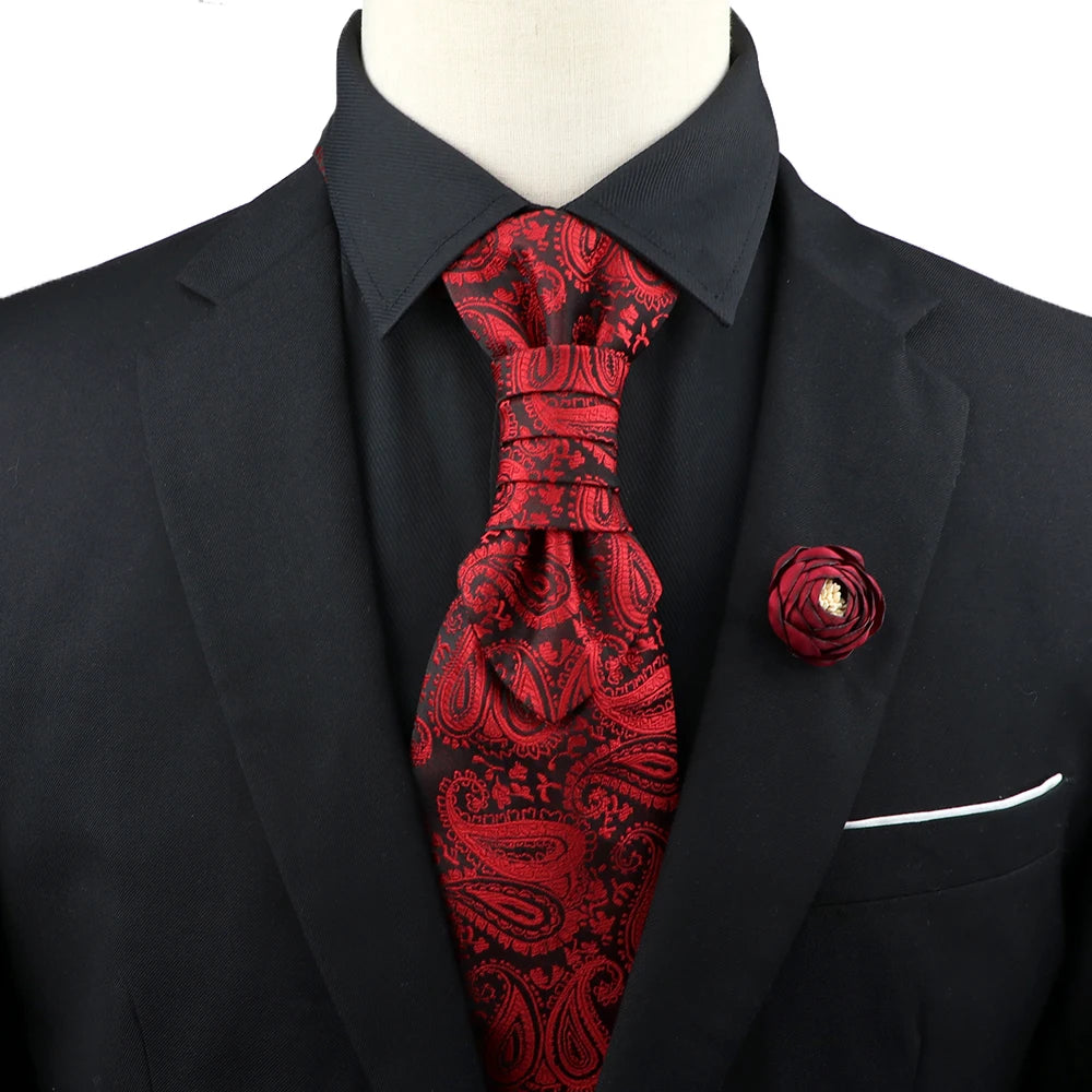 Premium luxury Paisley men's tie &amp; brooch