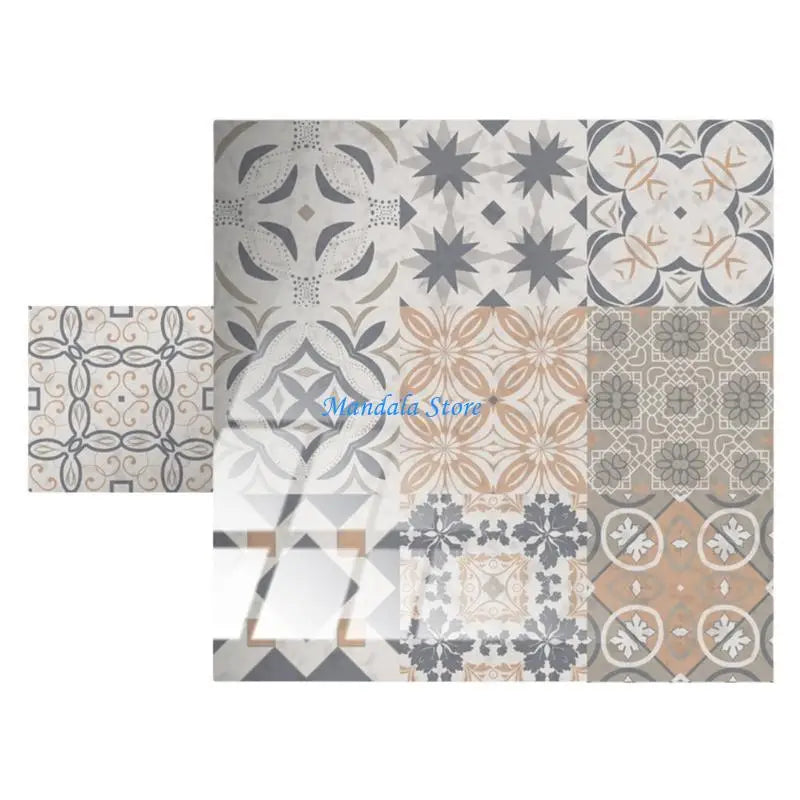 U2JC 10Pcs Moroccans Tile Decal Waterproof SelfAdhesive Sticker for Kitchen Bathroom Wall or Floor Easy Installation and Removal