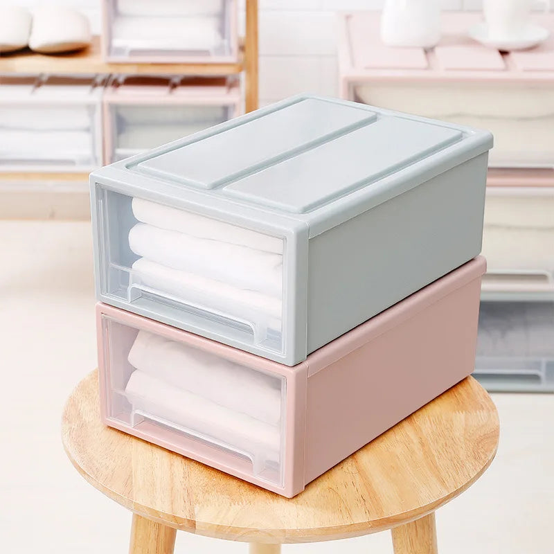 Multi Purpose Stackable Plastic Storage Drawers for Bedroom Closet Underwear Socks Organization
