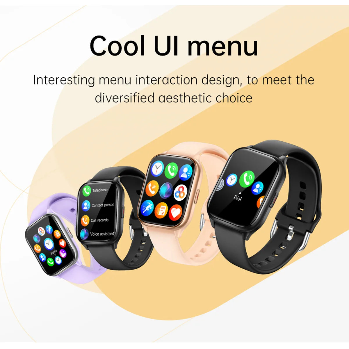 Women's Gold Smartwatch: Bluetooth Calling, Waterproof, Hebrew