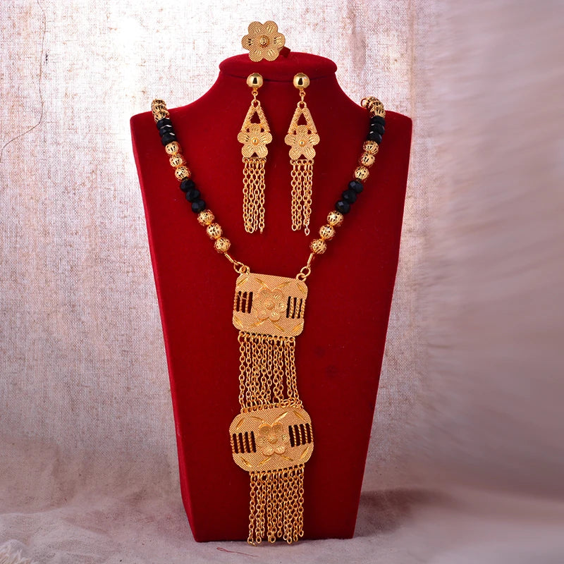 Luxurious Dubai Gold Plated Jewelry Set for Wedding Party