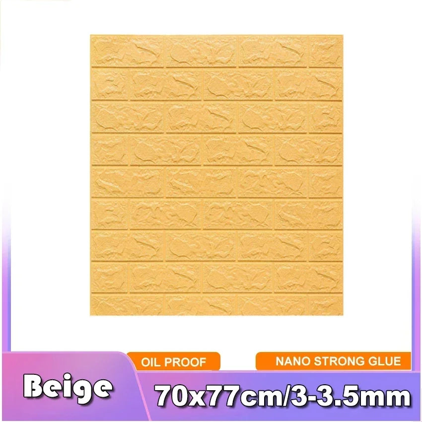 3D Brick Wall Sticker Strong three-dimensional 77*70cm Monochrome and Retro adesivos de parede paper Bring the fun of home life - Daisan Mart