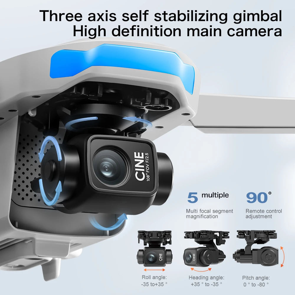 2025 S-X1 Mini Drone with Large Screen 3-Axis Gimbal Anti-Shake 5G GPS HD EIS Cameras Brushless Aerial Drone RC Quadcopters Toys