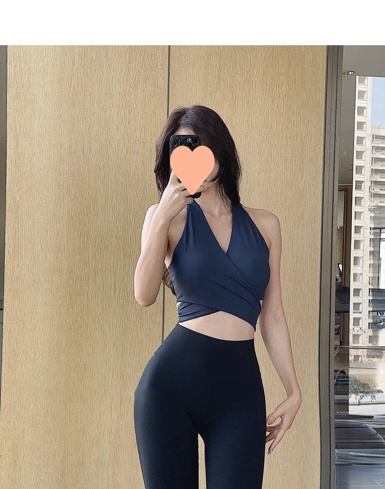 Áo Tập Yoga Nữ V Sâu Eo Thắt Chéo Lưng Thoáng Khí - Daisan Mart