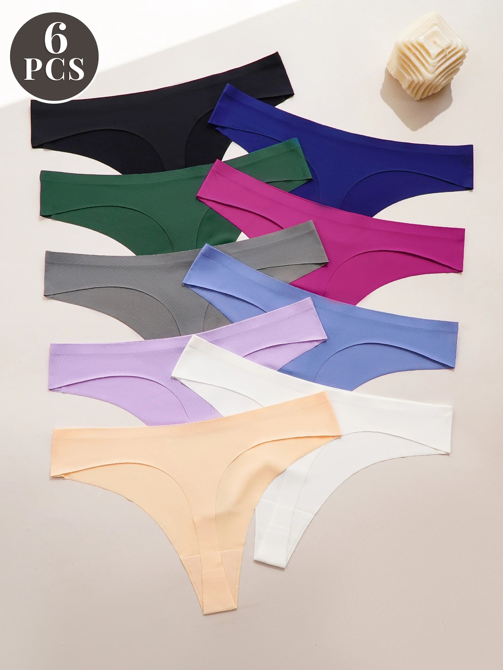 Bộ 6 Quần Lót Nữ Không Đường May Lưng Thấp Co Giãn