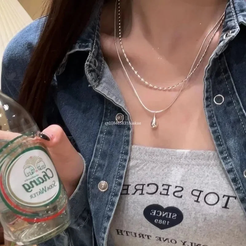 2025 Silver Couple Necklace - Elegant Pendant For Women