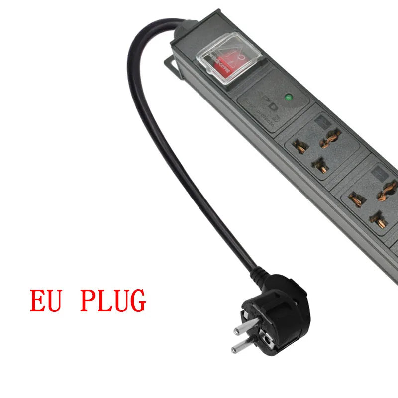PDU Network Cabinet Rack Power Strip Distribution Outlet Units UK adaptation Universal Socket Compatible US AU Israel eu plug