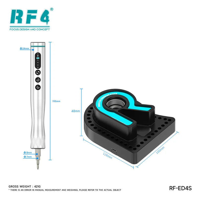 RF4 RF-ED4/RF-ED4S Electric Screwdriver Set with Four Torque Level Dual Rotary USB Rechargeable Hand Drill Repair Power Tool