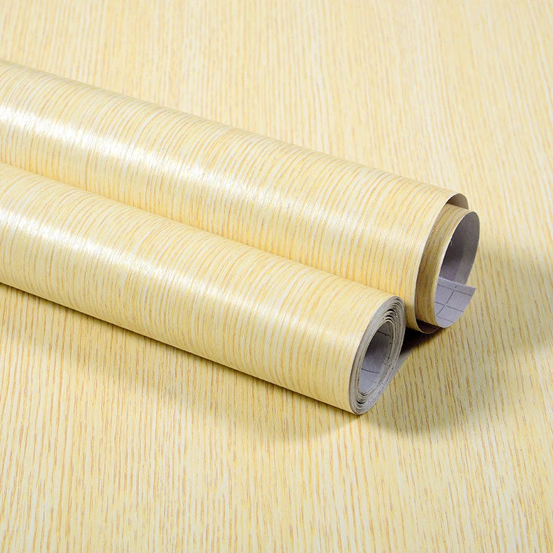 Wood Grain Home Decor Furniture Waterproof Vinyl Wall Sticker Self Adhesive PVC Wallpaper Kitchen Cabinet Door Sticker
