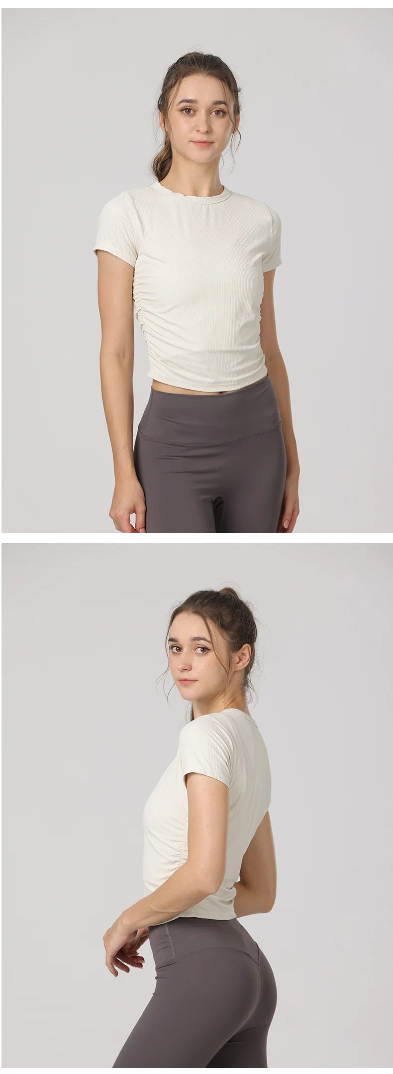 Áo Tập Yoga Nữ Ngắn Tay Co Giãn Thoáng Khí Năng Động - Daisan Mart