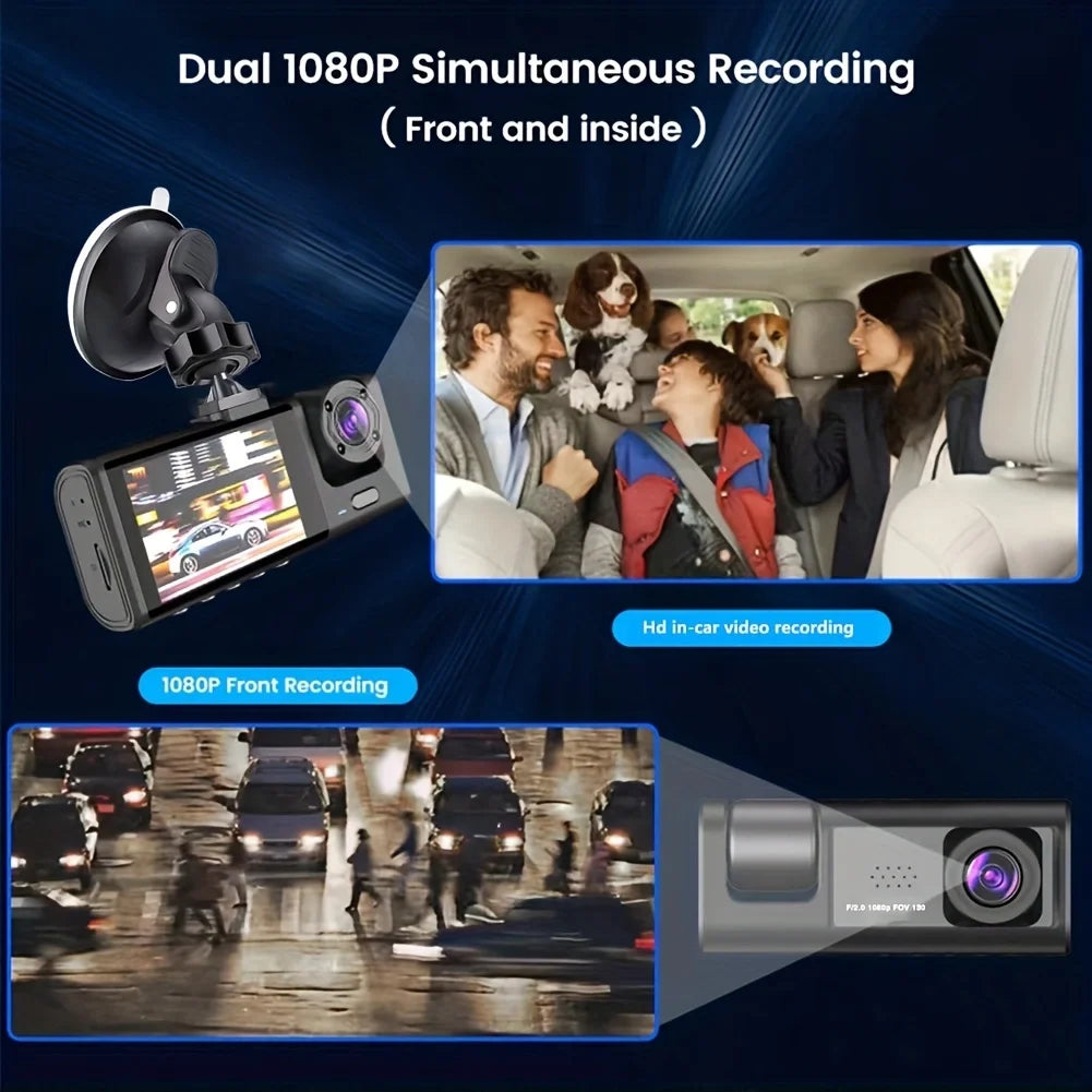 3-Eye Dash Cam, Night Recording, Full HD 1080P
