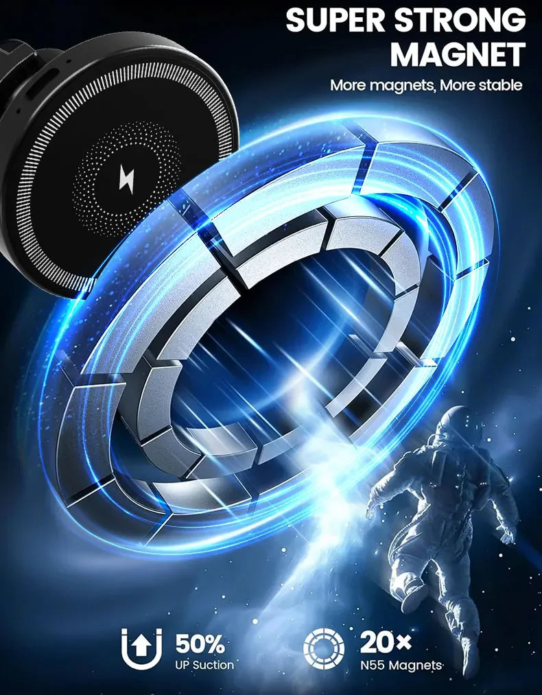 30W Car Wirless Magnetic Charger Air Outlet Phone Holder Stand For iPhone 16 15 14 13 12 Pro Max Fast Charging Cellphone Blacket