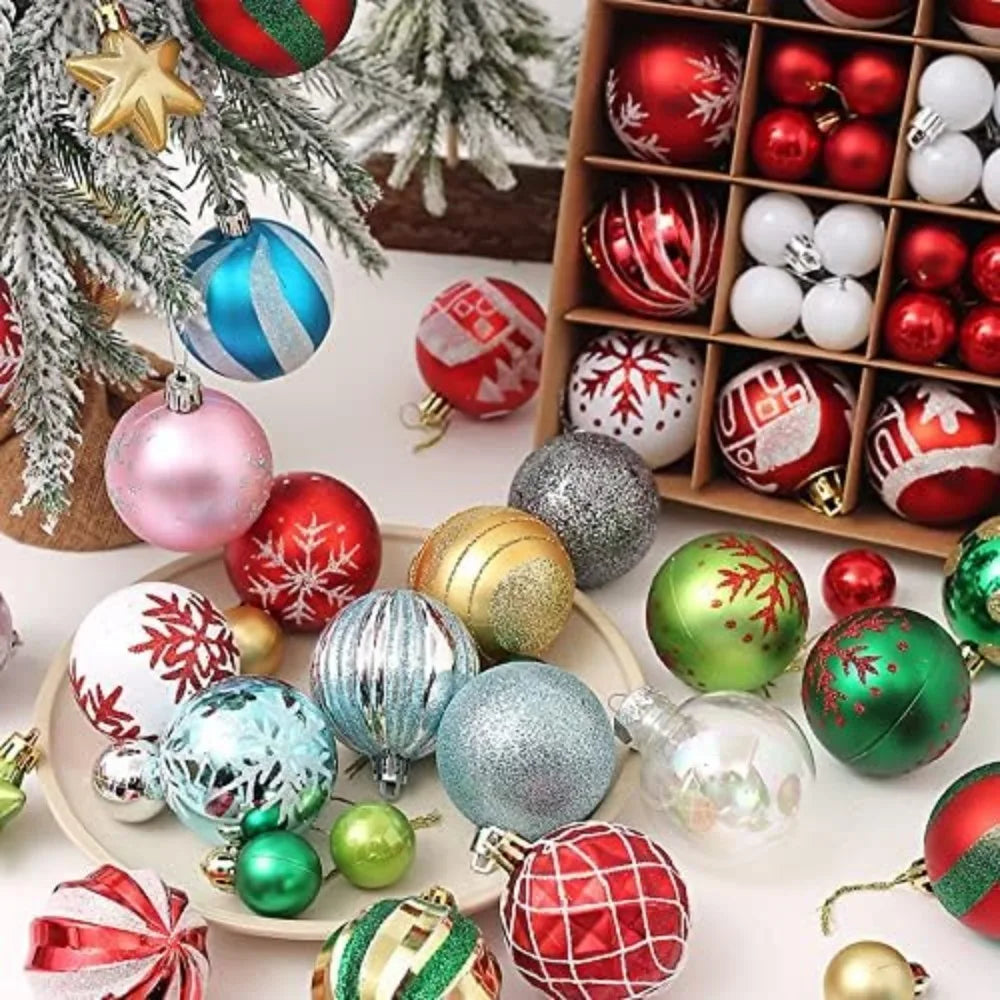 Christmas Balls for Tree Decoration 44 Pieces 3/6CM