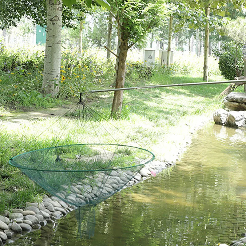 Giỏ Lưới Gấp Tròn - Dụng Cụ Câu Cá Tiện Lợi