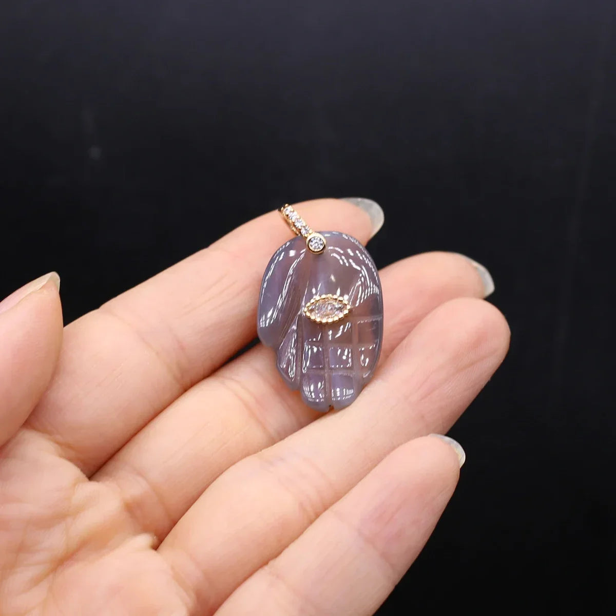 Buddha Hand Pendant Natural Stone DIY Jewelry