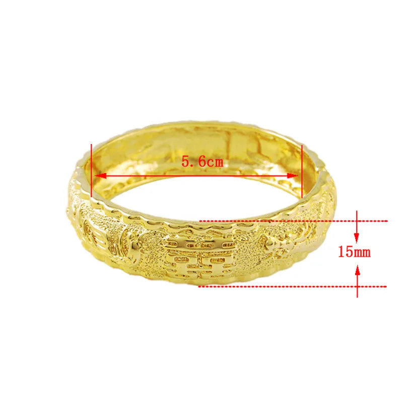 Real 24K Gold Bracelet - Luxury Women's Wedding Jewelry