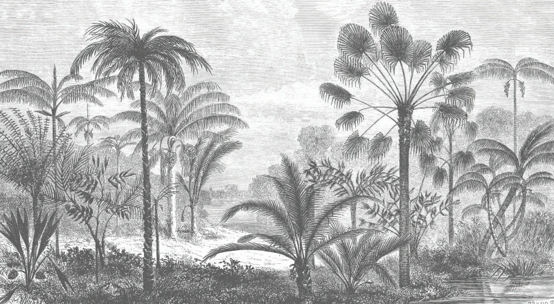 Custom Black and White Tropical Plant Tropical Wallpaper Mural for living Room TV Background 3d Stickers wall papers home decor